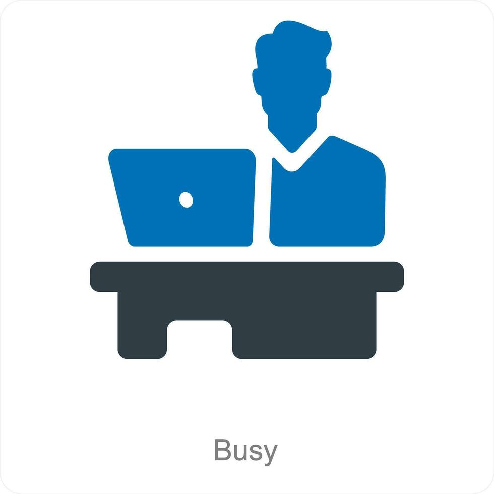 Busy and office icon concept vector