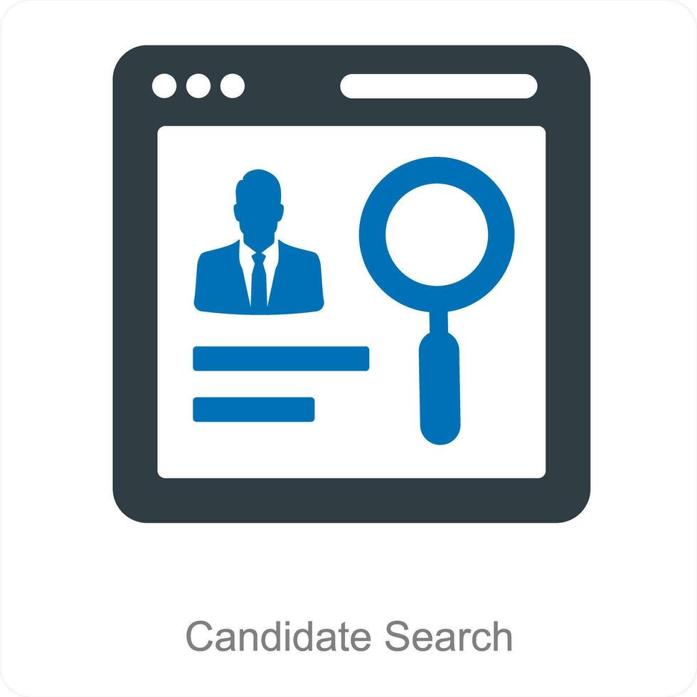 Candidate Search and search icon concept vector