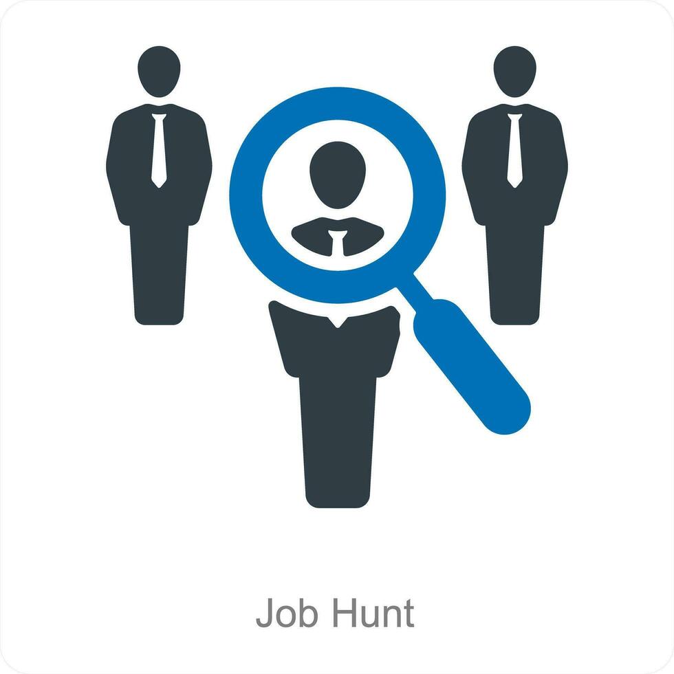 Job Hunt and search icon concept vector