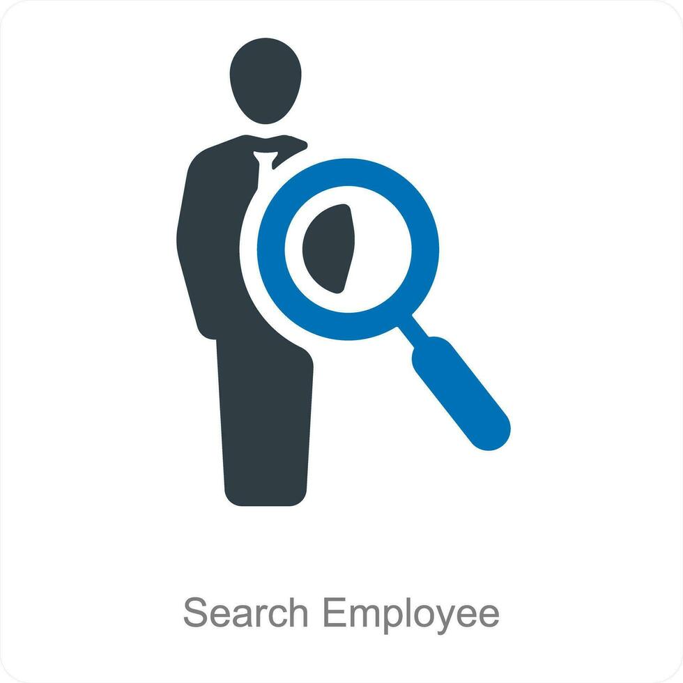 Search Employee and search icon concept vector