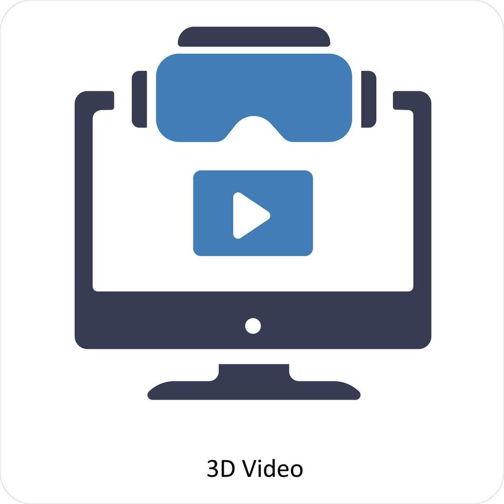 3D Video and animation icon concept vector