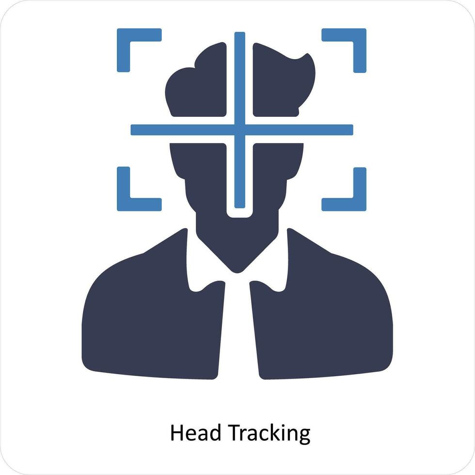 Head Tracking and Artificial Intelligence icon concept vector