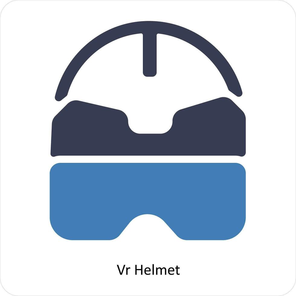 Vr Helmet and headset icon concept vector
