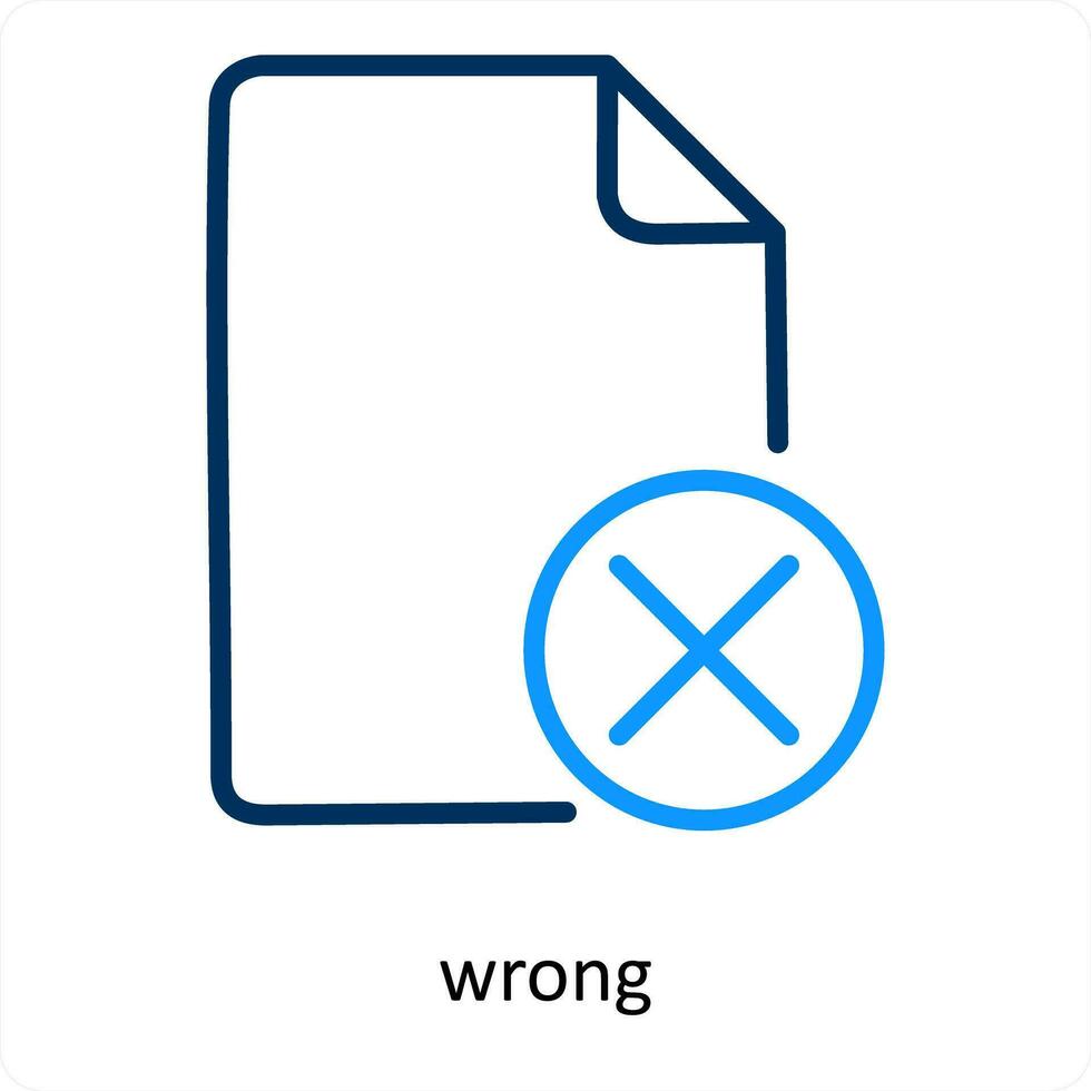 wrong and document icon concept vector