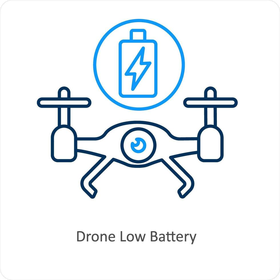 drone low battery icon concept vector