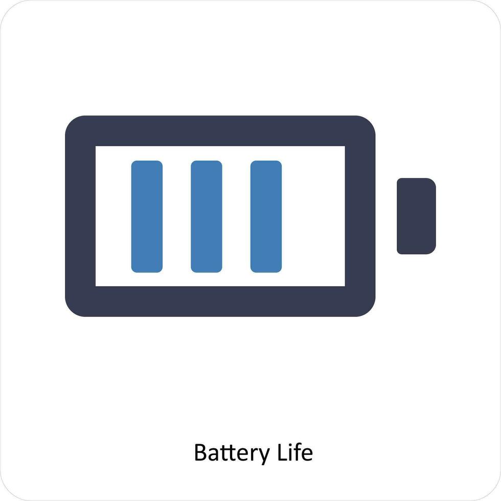 Battery life and charging icon concept vector