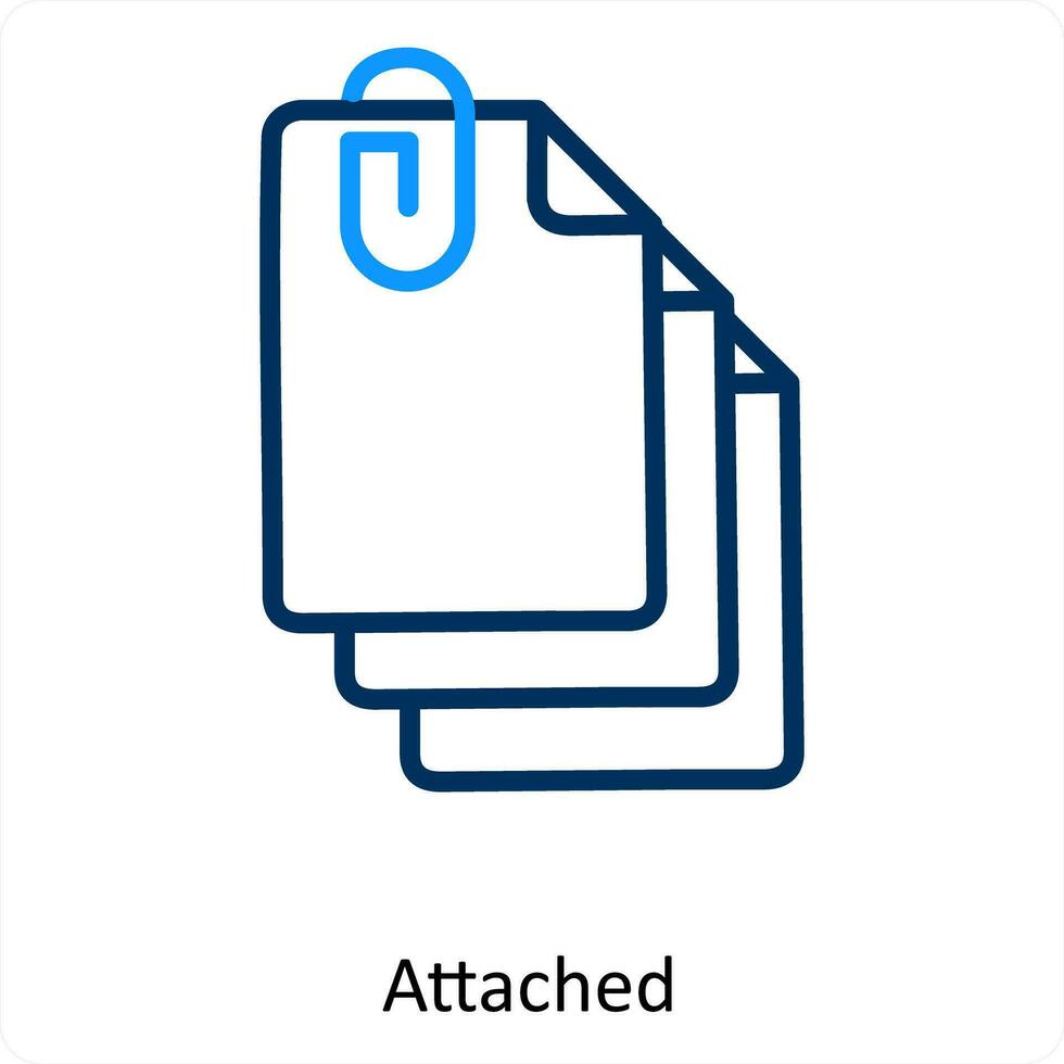 attached and file icon concept vector