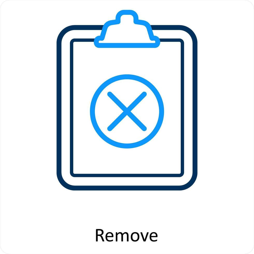 eliminar y Eliminar icono concepto vector