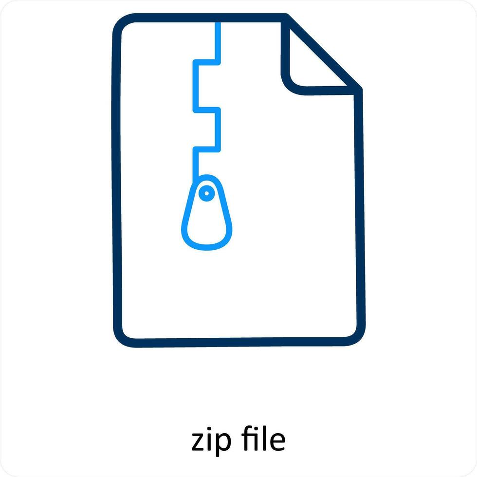 zip file and zip icon conceot vector