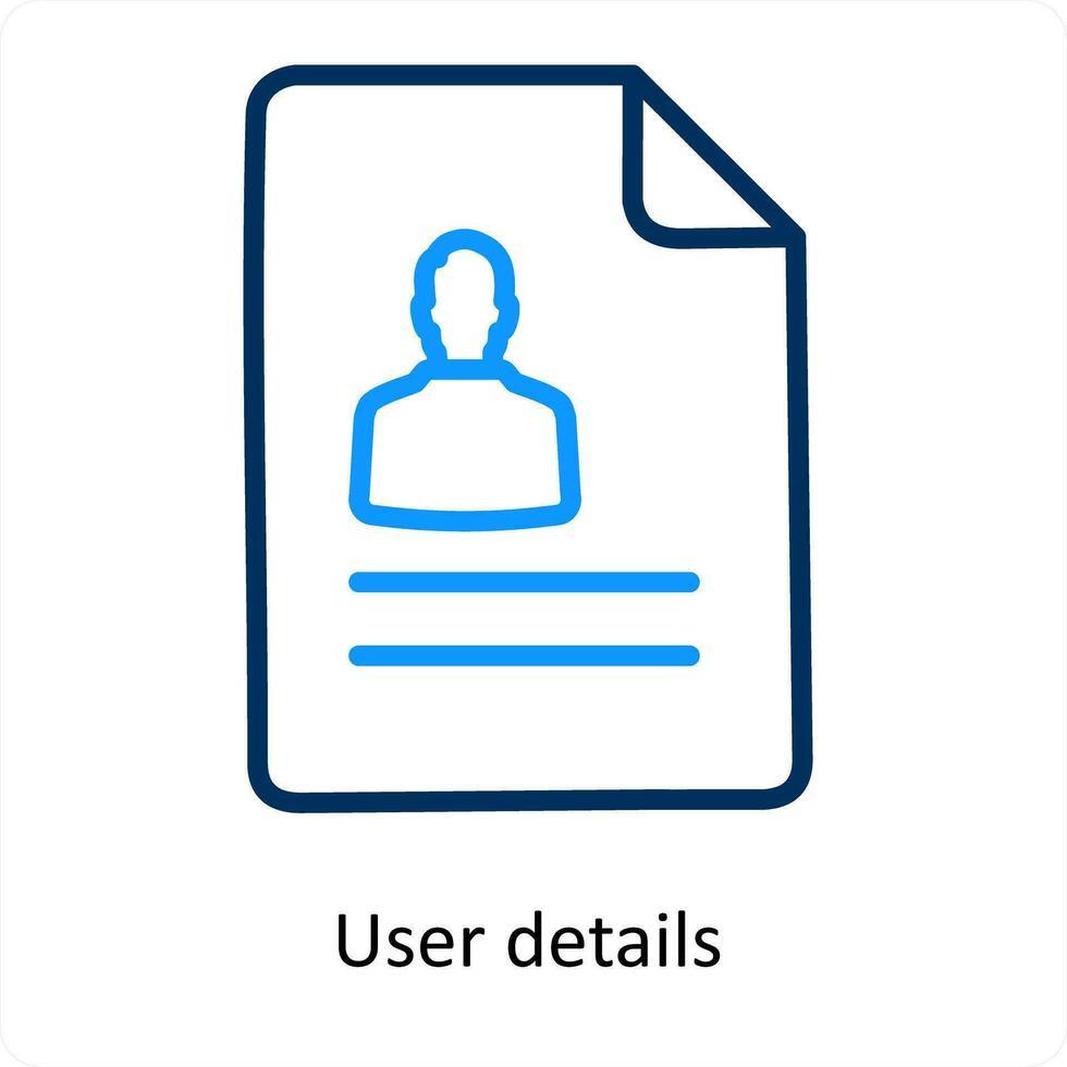 user details and details icon concept vector