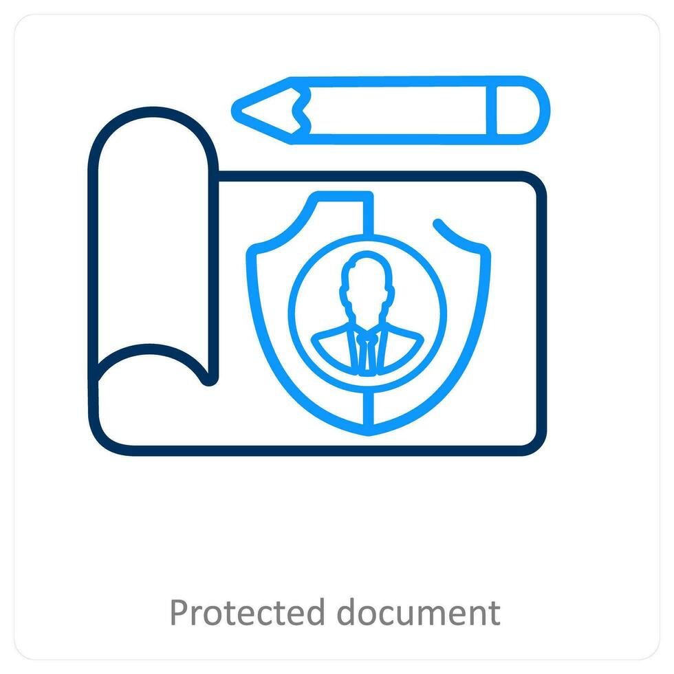 protected document and data icon concept vector