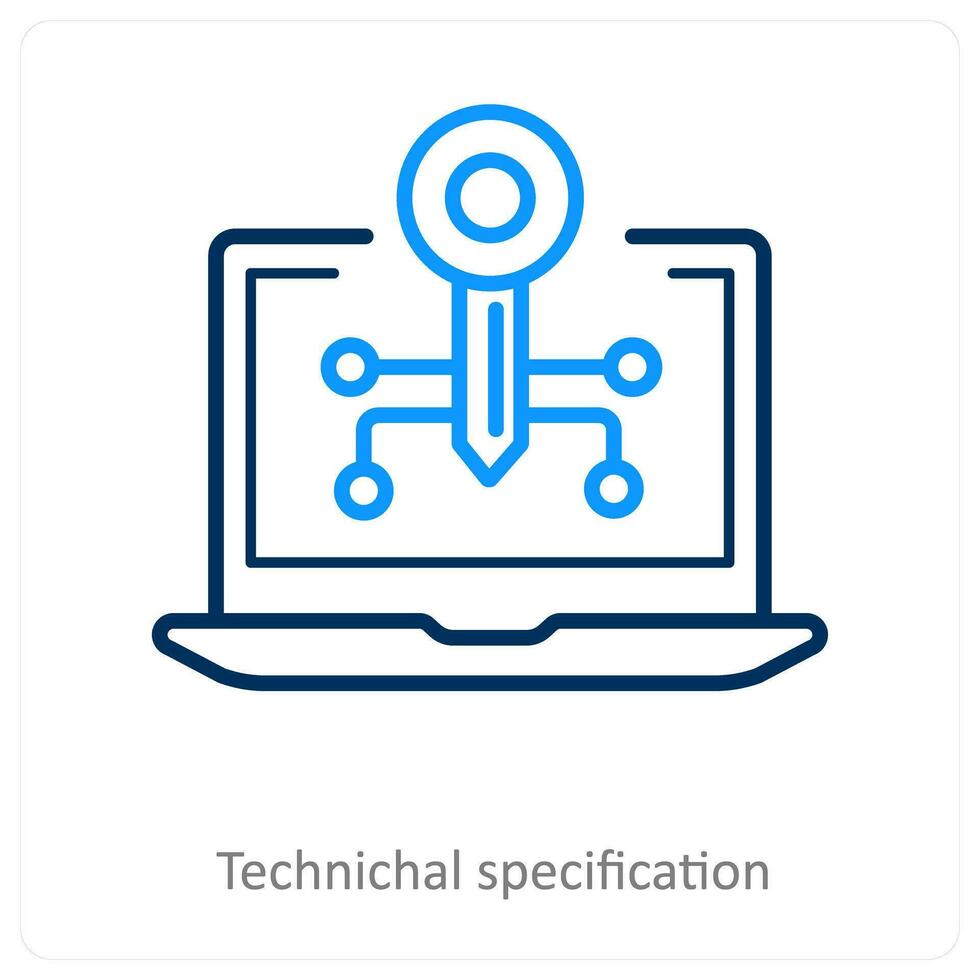 Technical Specification and gdpr icon concept vector