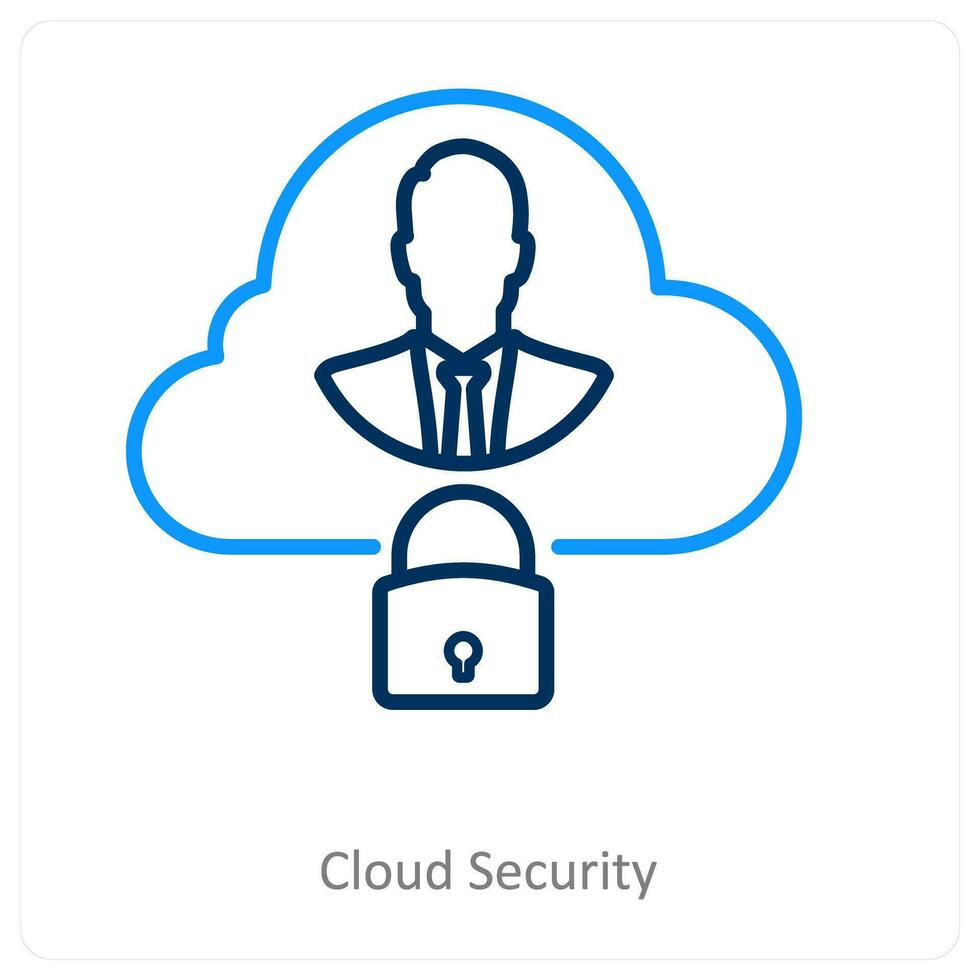 cloud security and computing icon concept vector