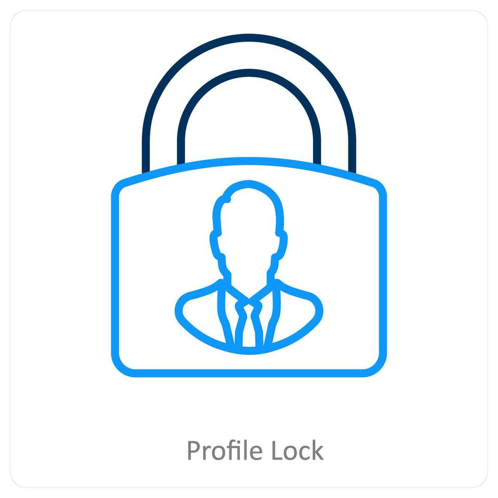profile lock and account icon concept vector