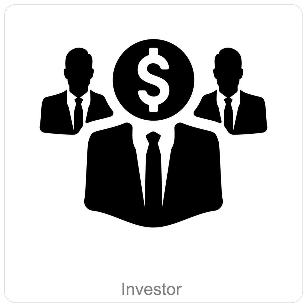 Investor and share market icon concept vector