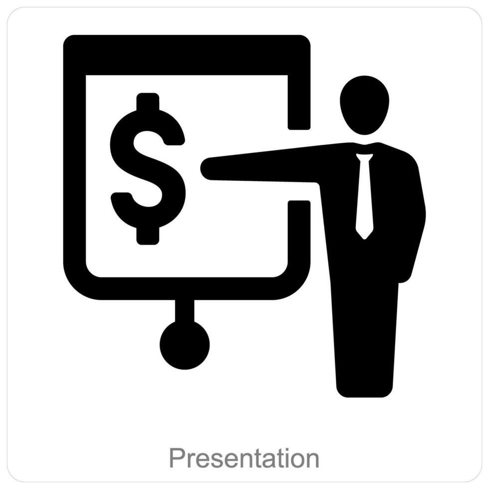 Presentation and finance icon concept vector