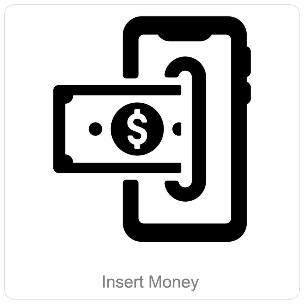 Insert Money and deposit icon concept vector