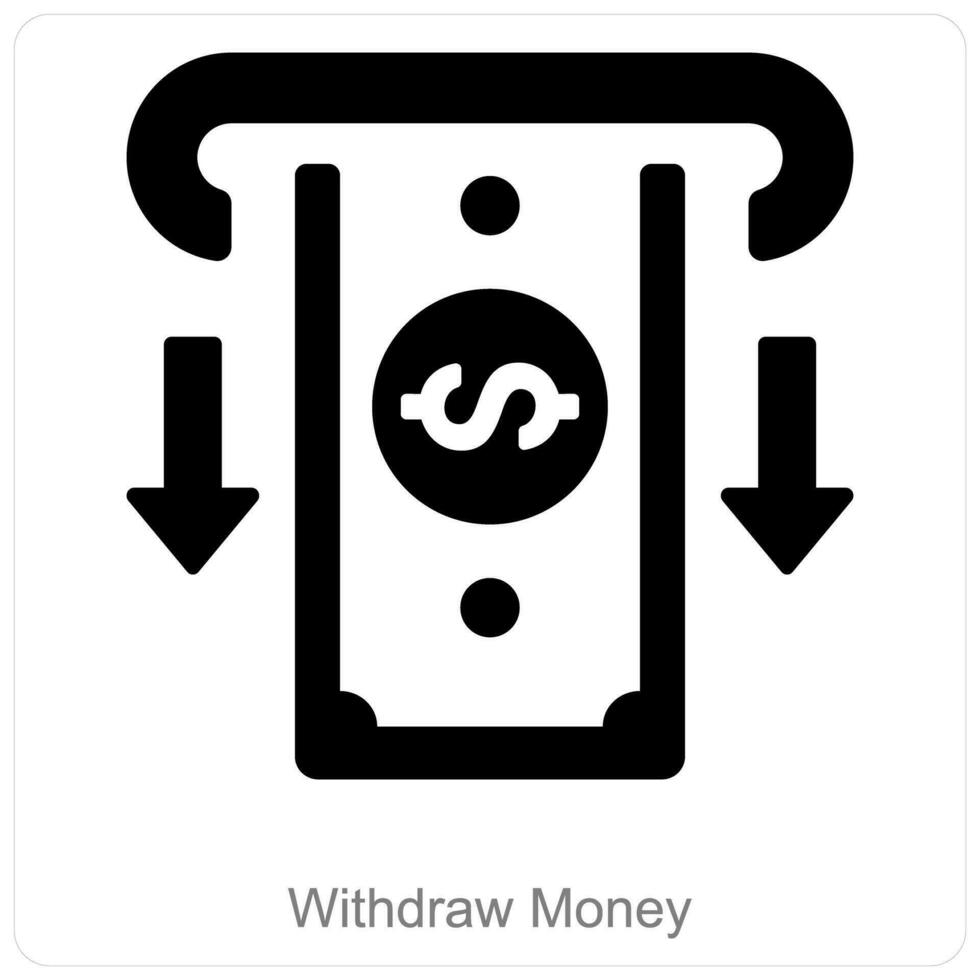 Withdraw Money and atm card icon concept vector