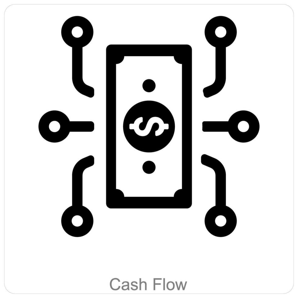 Cash Flow and money flow icon concept vector