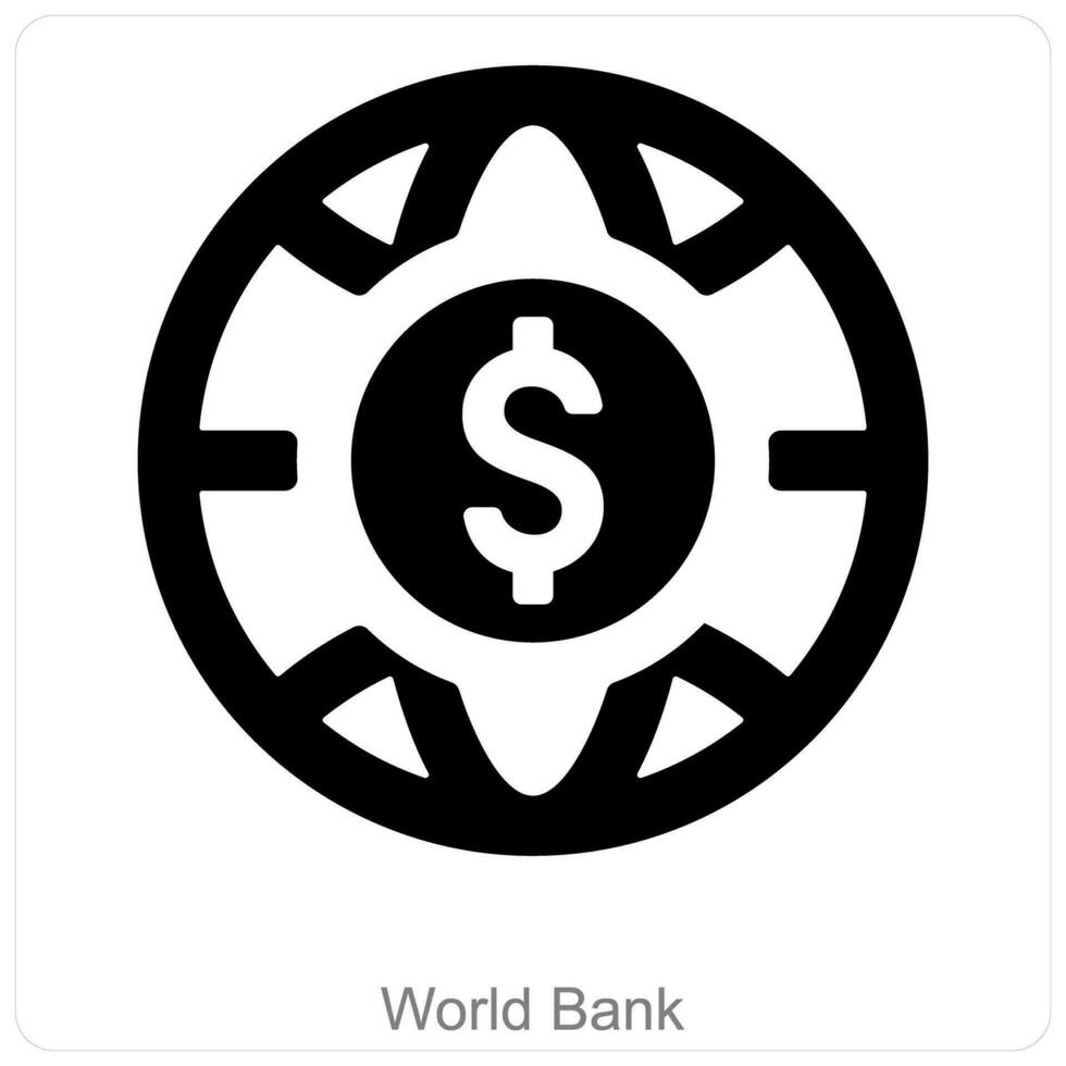 mundo banco y global inversión icono concepto vector