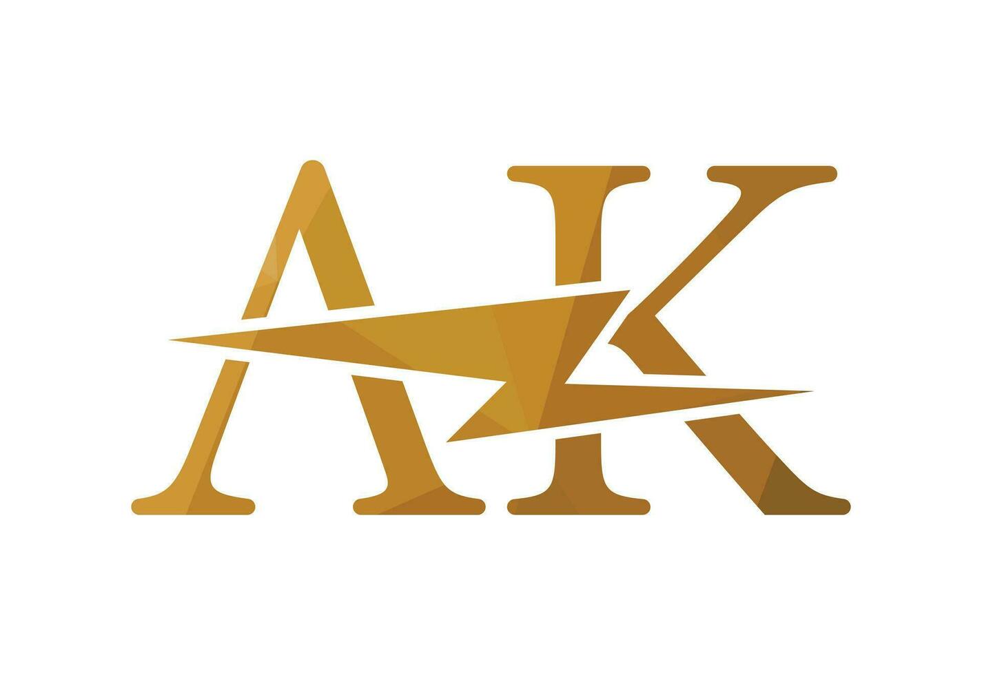 Low Poly and Initial AK Letter logo design, Vector design concept