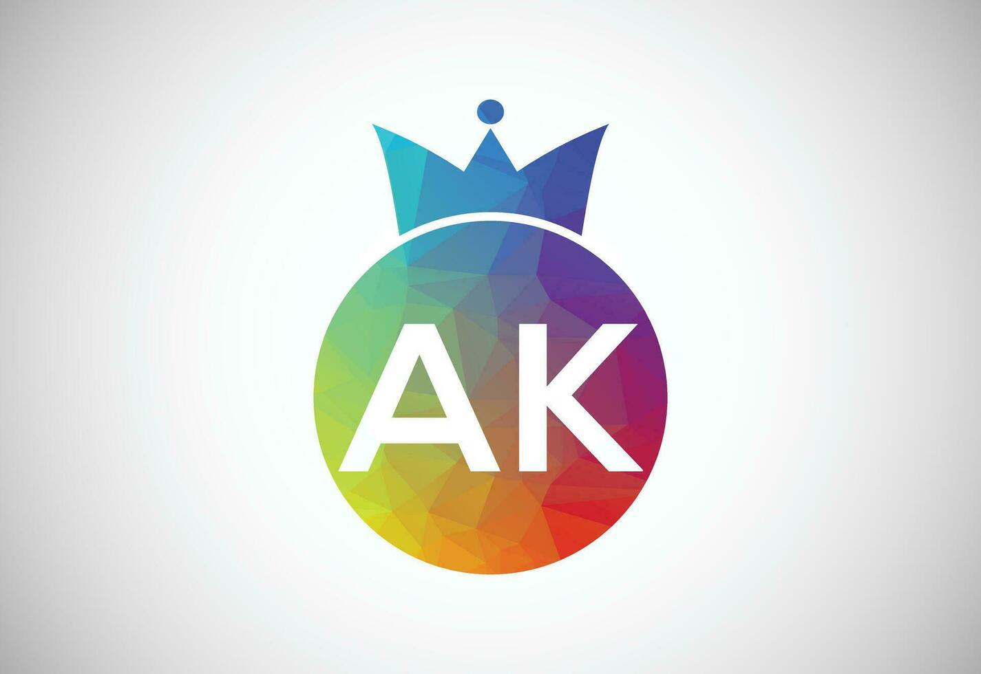 Low Poly and Initial AK Letter logo design, Vector design concept