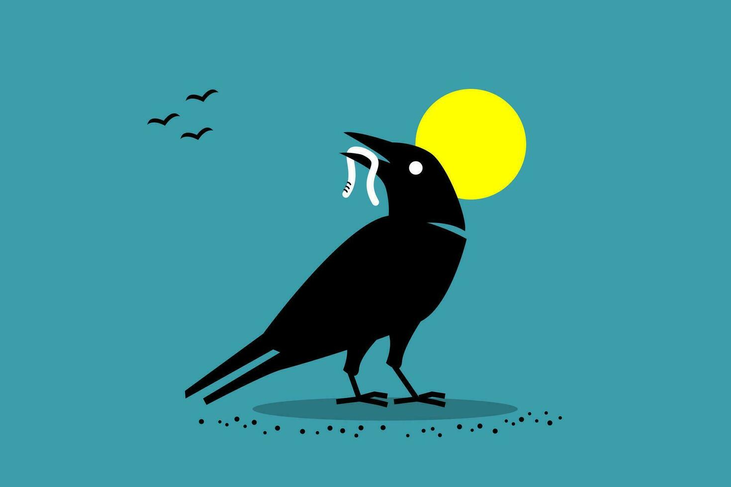 temprano pájaro obtiene el gusano. vector ilustraciones acortar Arte representa concepto de temprano tubo de subida, primero agente de mudanzas ventaja, productivo, proactivo, oportunidad, y oportuno.