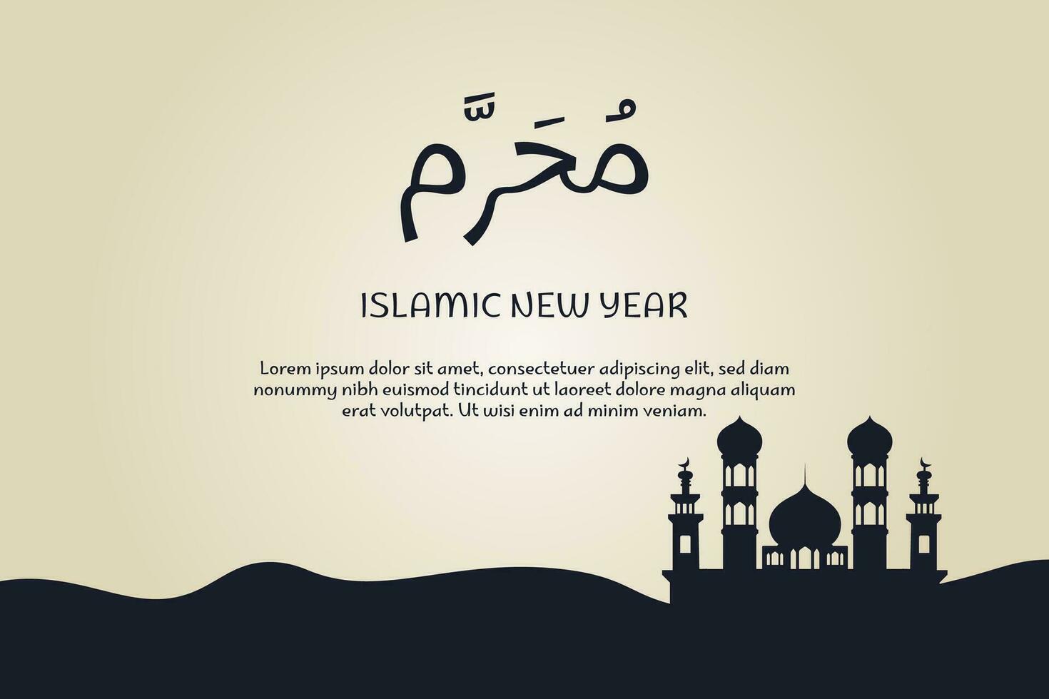Modern and minimal Muharram or Islamic New Year Celebration. Illustration in vector. vector