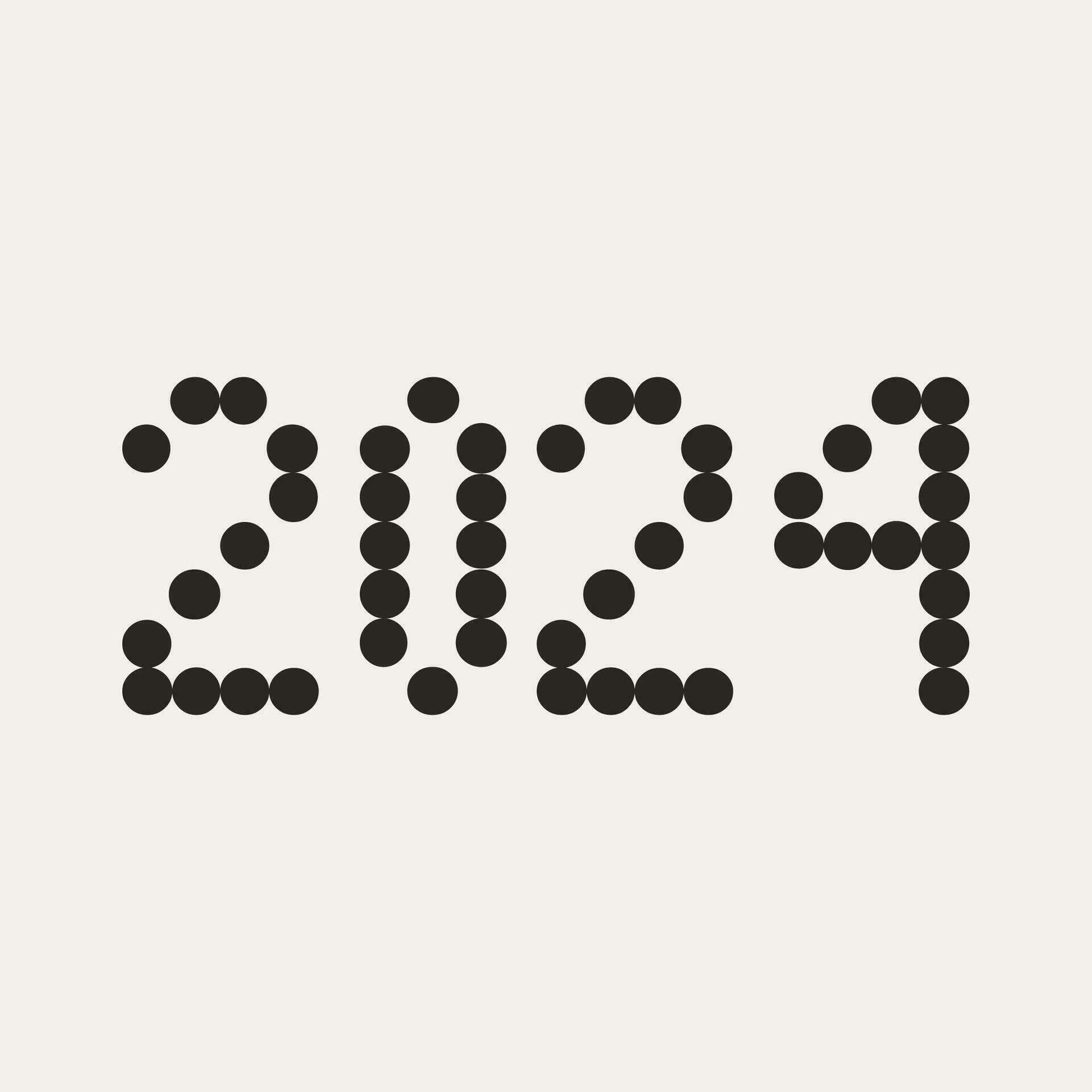 2024 typography logo design concept. Happy new year 2024. Cover of business diary for 2024 with