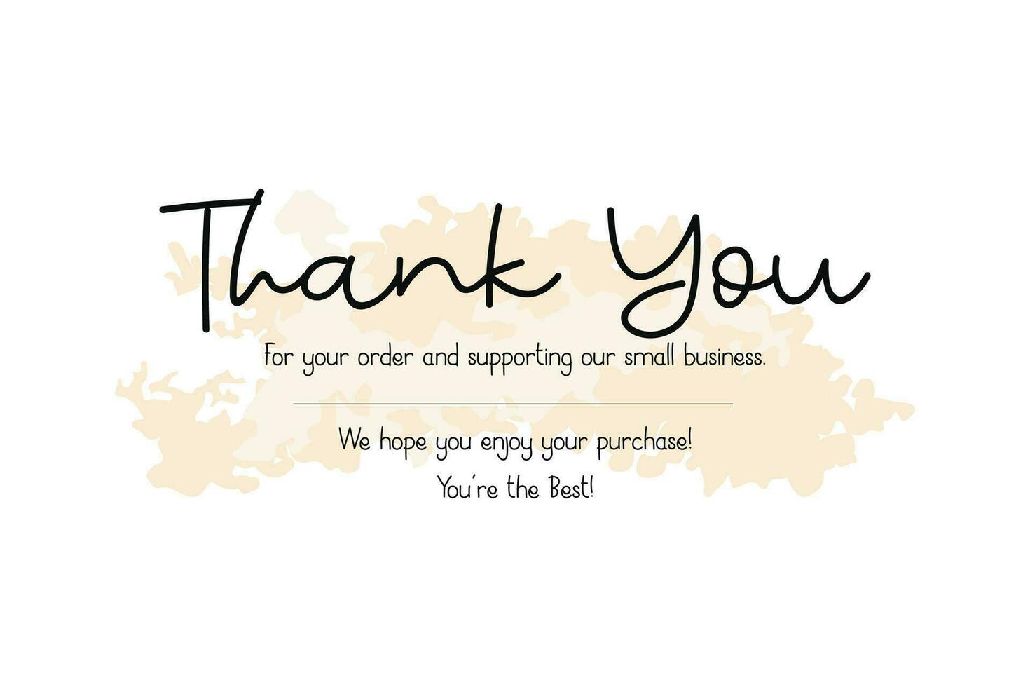 Minimal Thank You For Your Order Card. vector