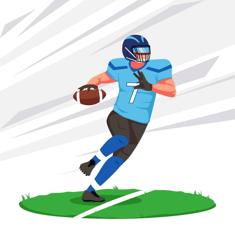 Superbowl American Football Run in the line vector