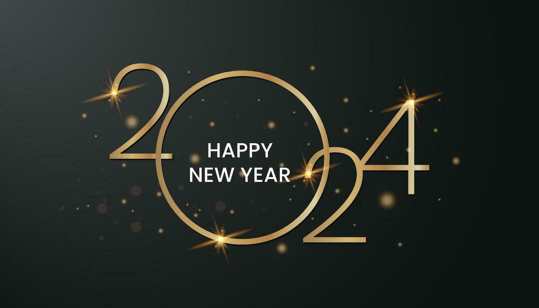 2024 Happy New Year Background Design. Greeting Card, Banner, Poster