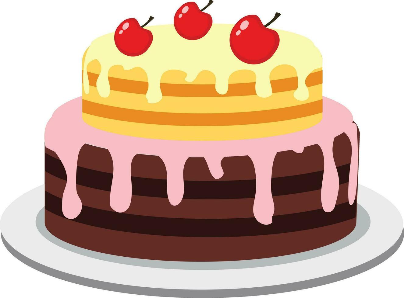 cake for happy birth day celebration vector