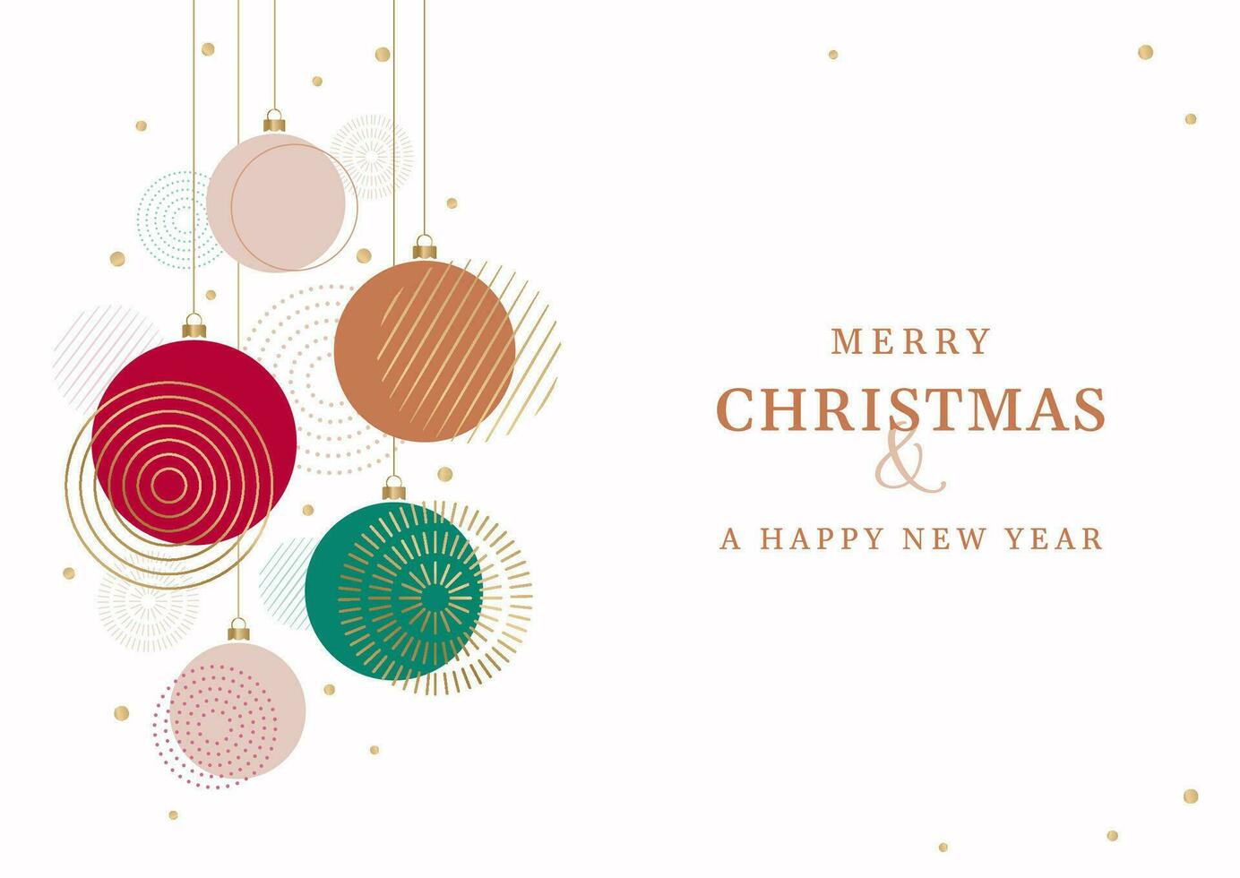 Christmas and New Year Greeting Card. Abstract illustration of Christmas balls for office and business projects. Geometric design. Can be used for banners, holiday invitations. vector