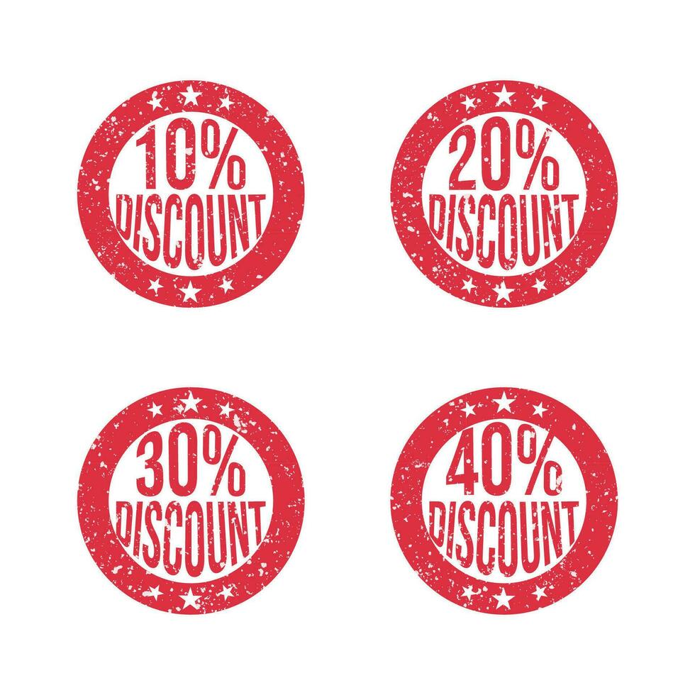 discount offer vector stamps. rounded red badge of sale discount offer.