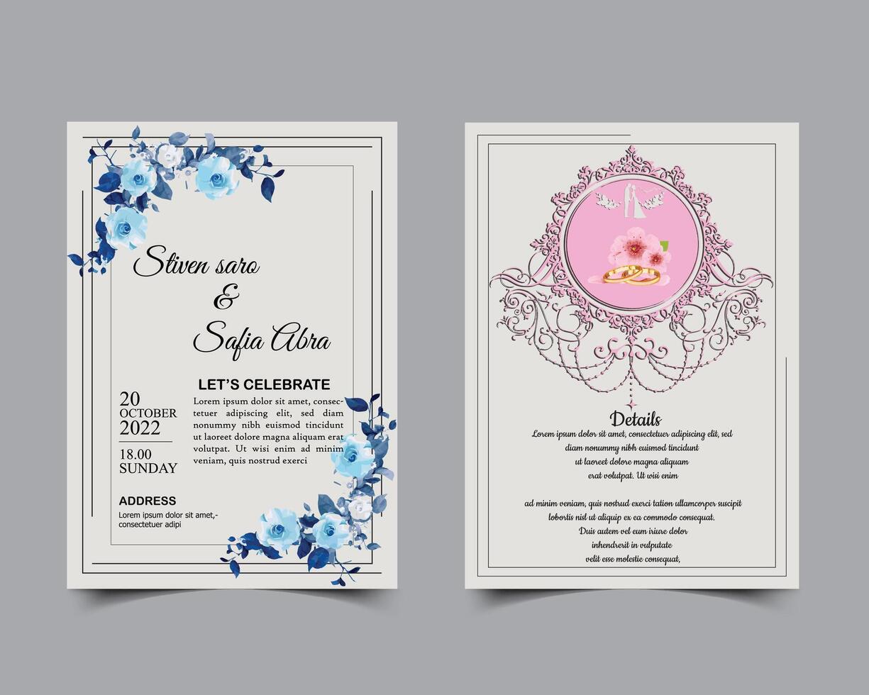 luxury elegant wedding Invitation card luxury vector template design
