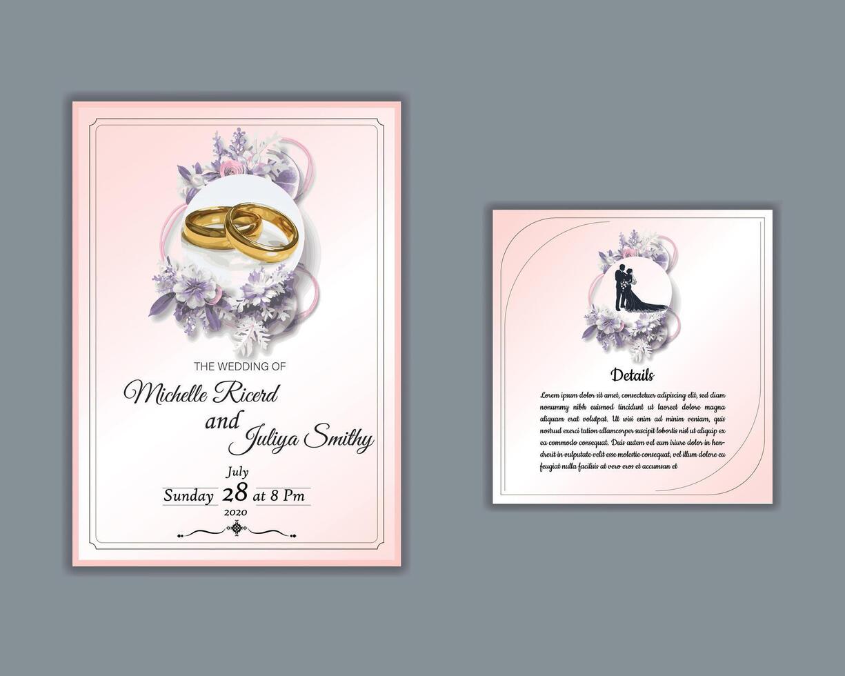 luxury elegant wedding Invitation card luxury vector template design