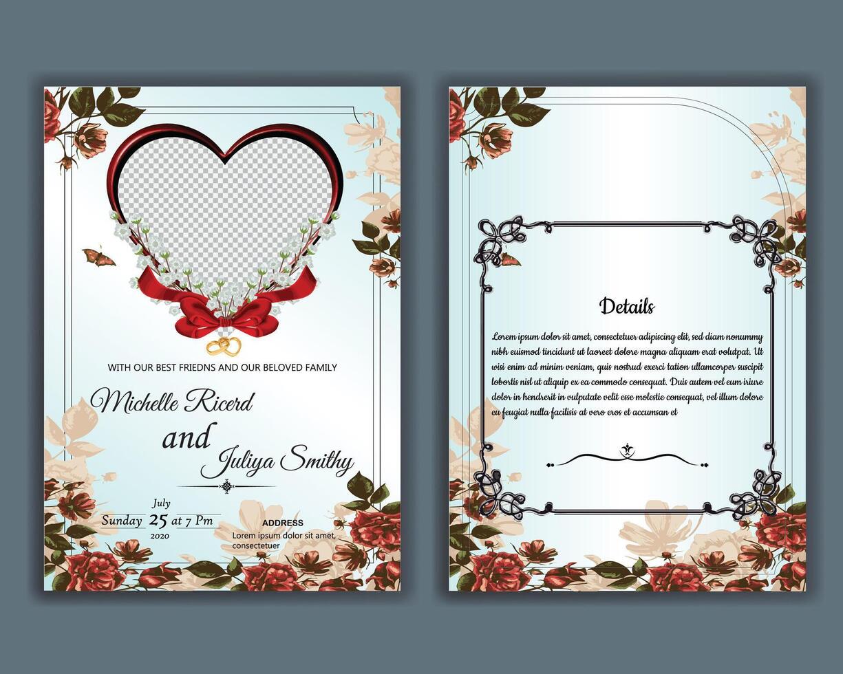 Vector luxury wedding invitation card template design