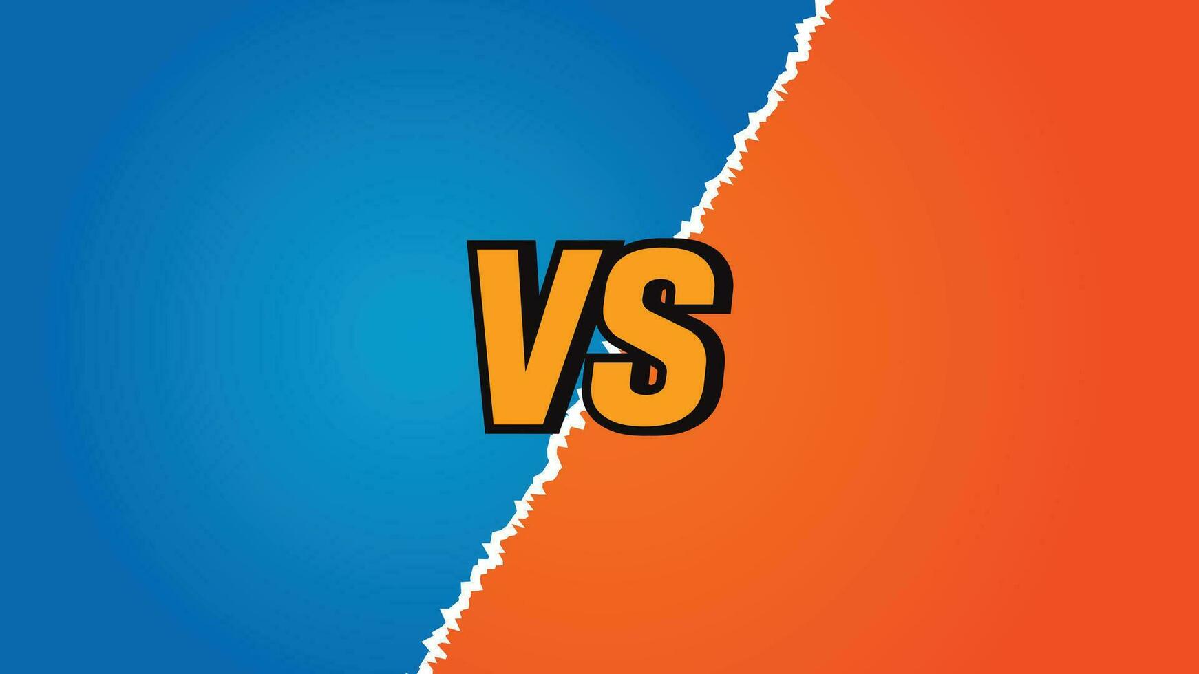 Vector Versus background. Blue against orange gradient orange Vs Blue. Fight background, Comics book colorful competition poste