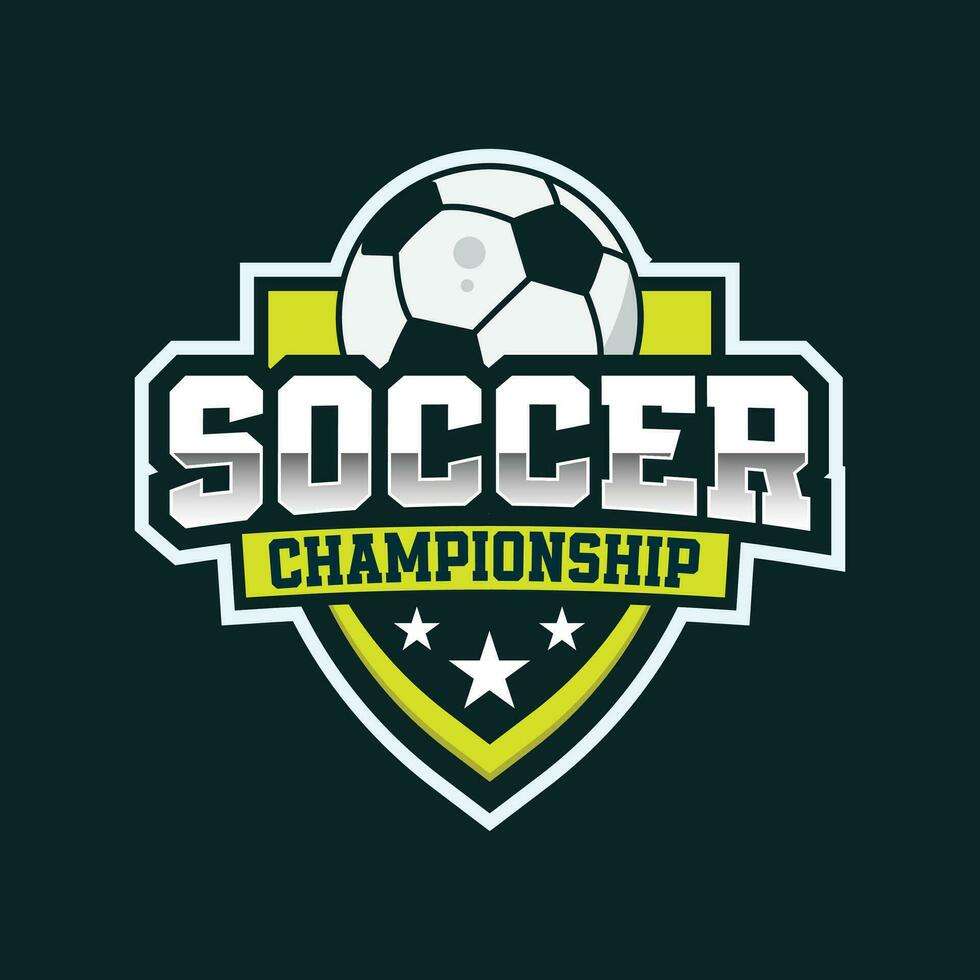 Soccer championship logo design and emblem template, football logo, league vector