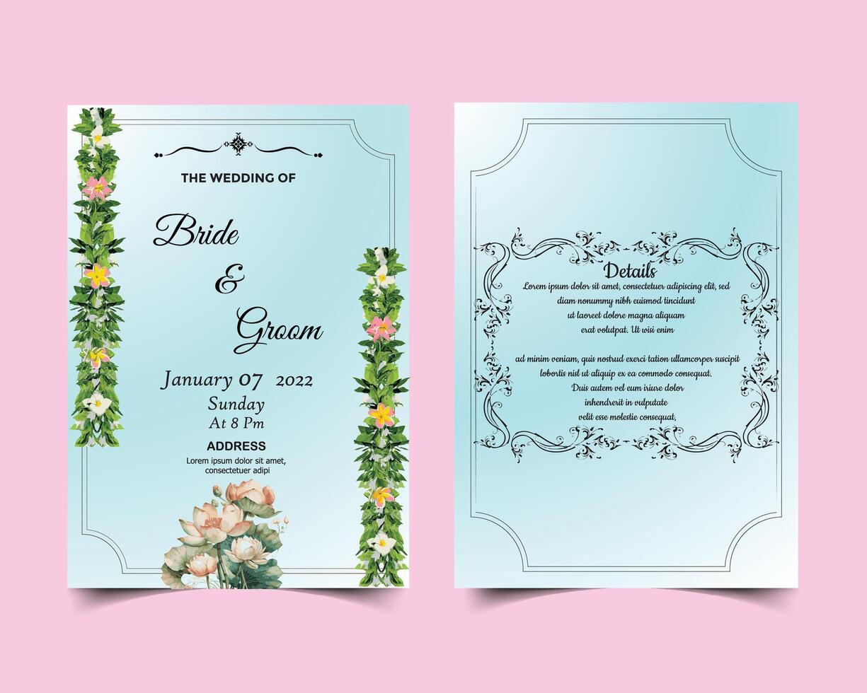 luxury elegant wedding Invitation card luxury vector template design