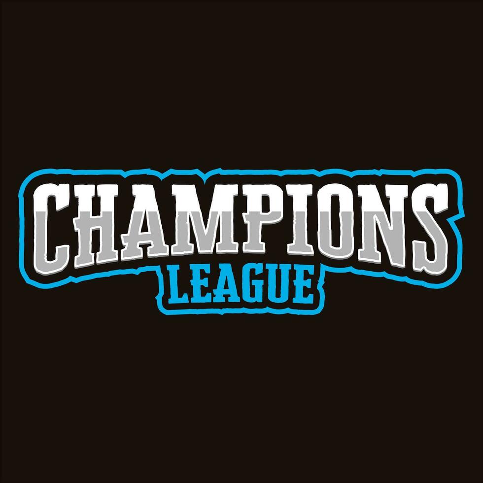 Vector champions league sports text logo design, editable template