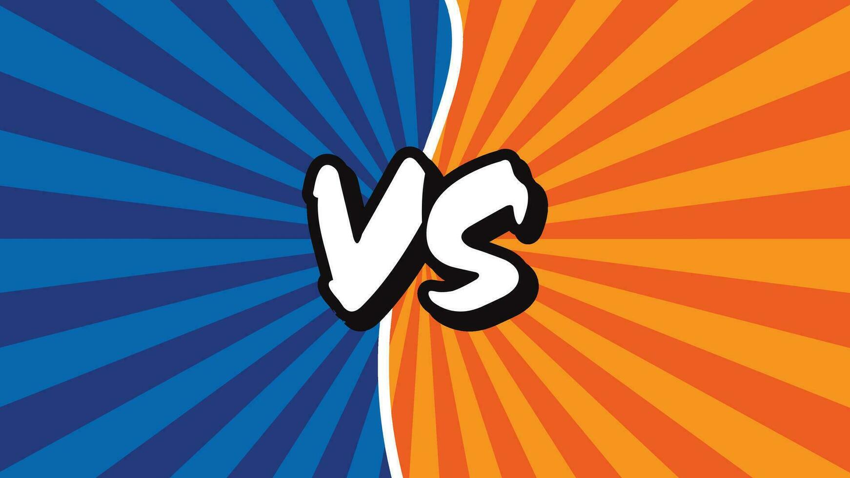 Vector Versus background. Blue against orange gradient orange Vs Blue. zoom out effect, Comics book colorful competition poster with halftone elements