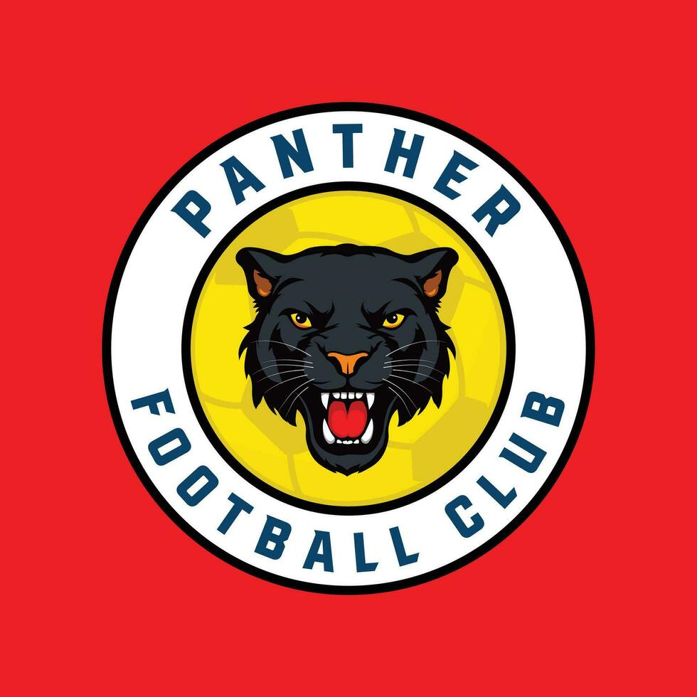Panther Football club logo and badge design, emblem, vector template, club