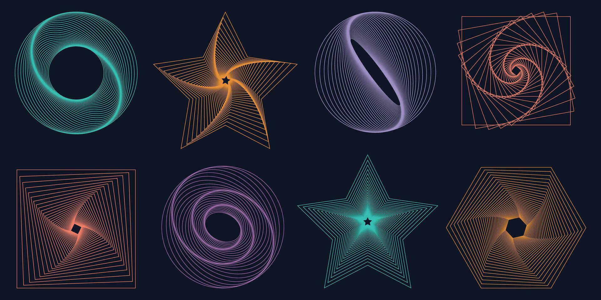 Shape set y2k style for banner. Shape set y2k style.Simple shapes.Shape set y2k style for decoaration.Shape set y2k style for poster. Trendy geometric forms.Trendy 90s.Y2k aesthetic. vector