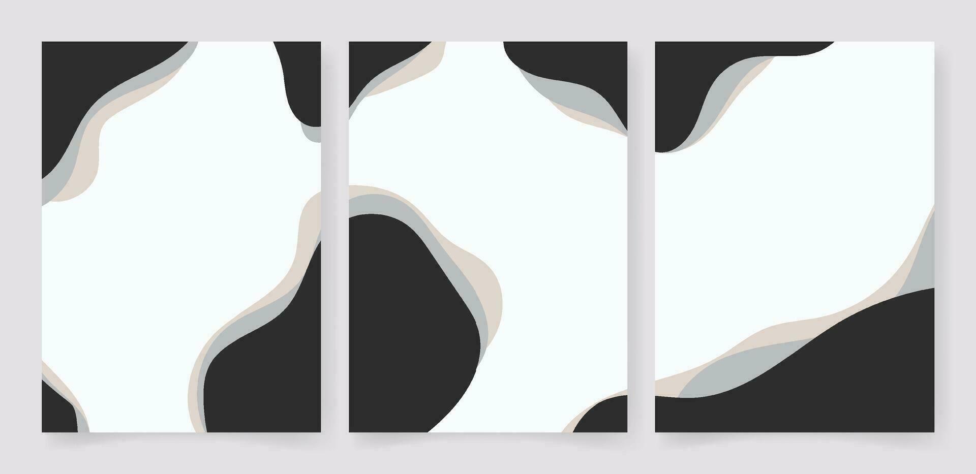 Abstract posters set. Contemporary Matisse organic shapes decorative element. Vector art print, wall decor.