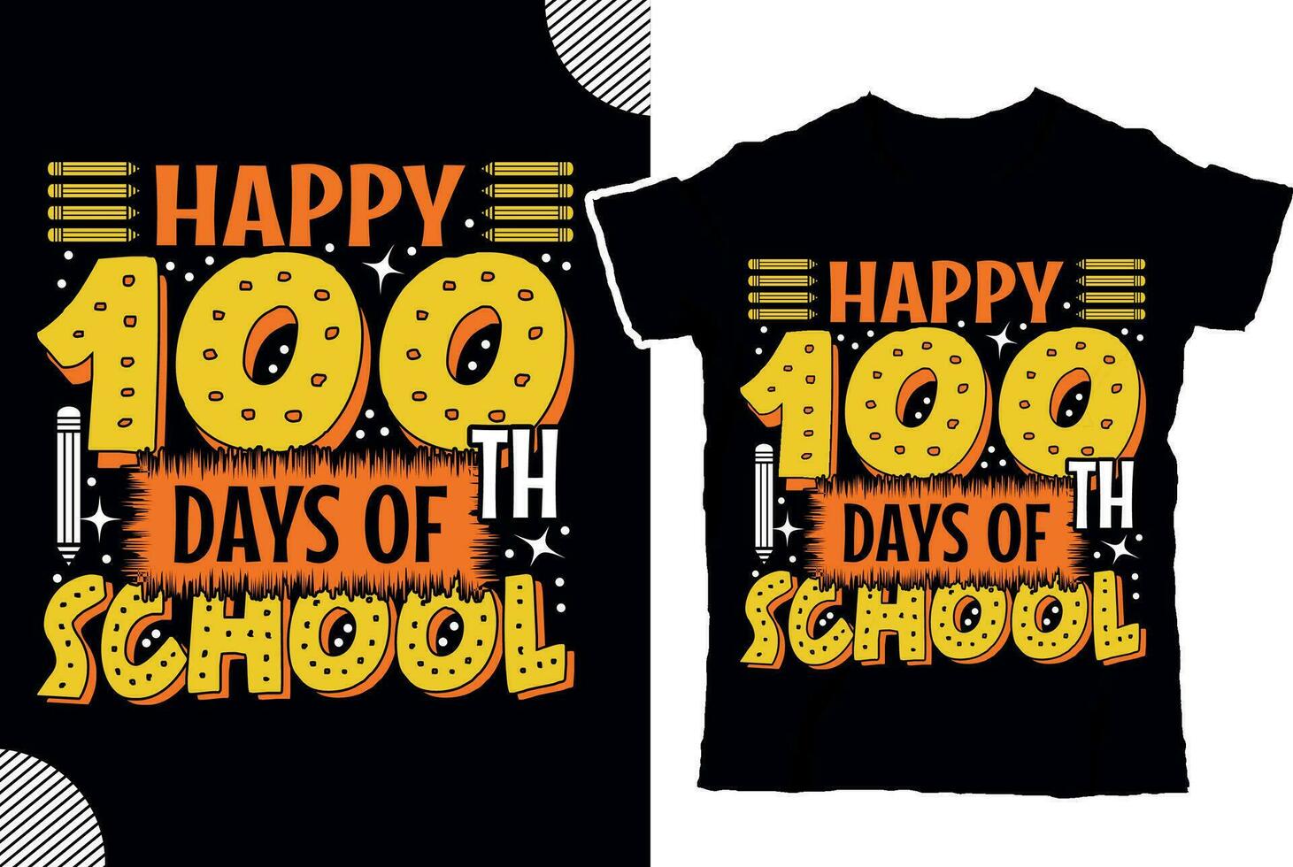 contento 100 th dias de escuela, t camisa diseño vector