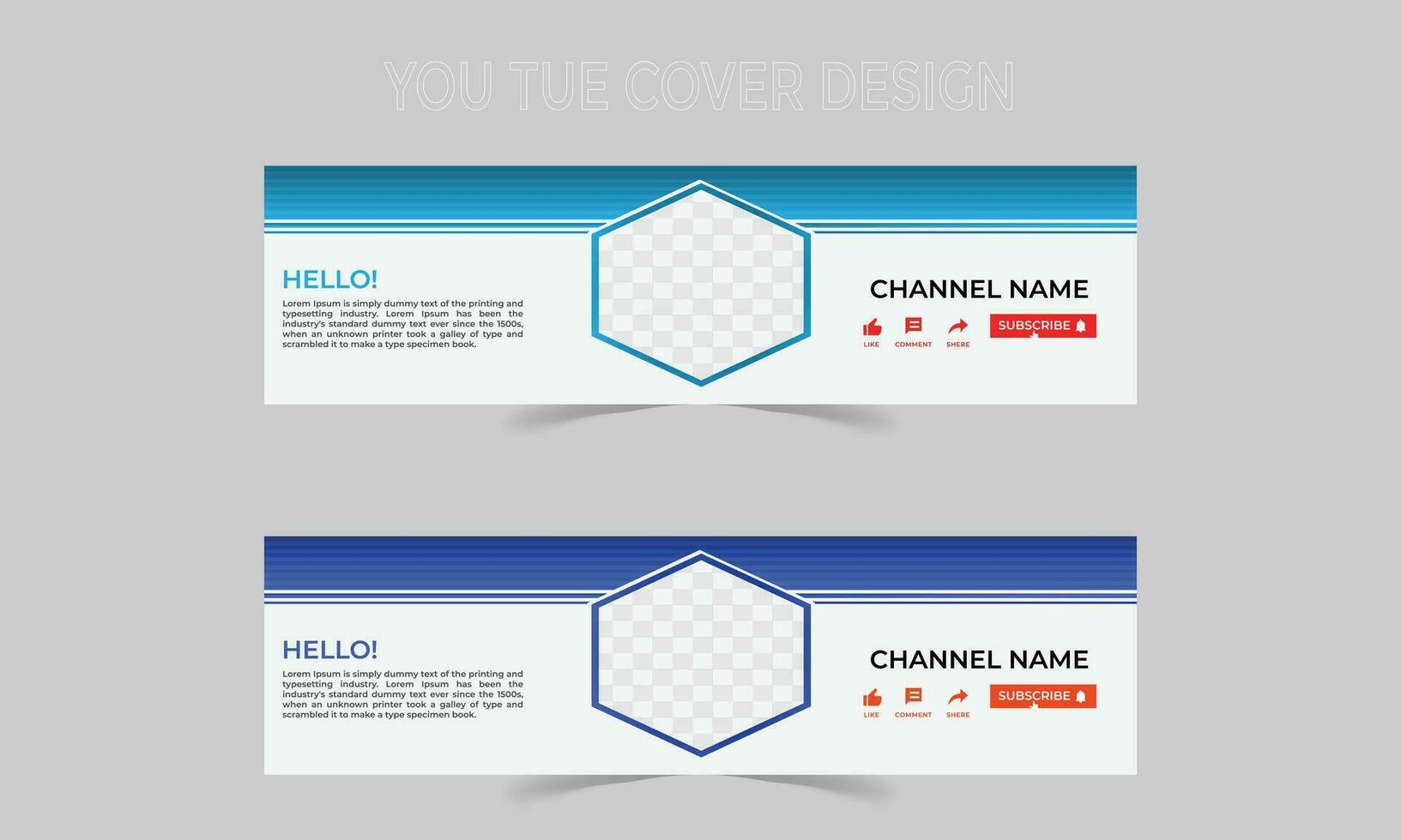 You tube channel art cover banner design for your channel, Modern you tube channel art vector