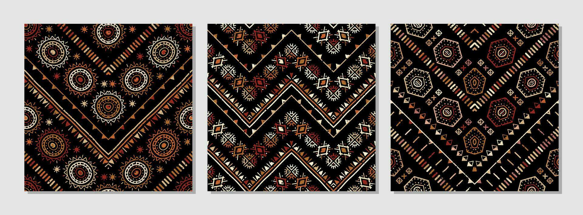 Tribal ethnic seamless pattern in Aztec style. Ikat geometric folklore ornament vector