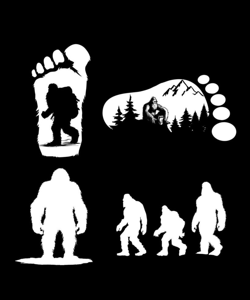 Sasquatch Bigfoot Silhouette design vector